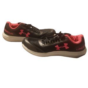Under Armour Big Girls Kid 5Y (6.5 Women) Sneaker Tennis Shoes Pink Black White